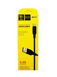 DENMEN DATA CABLE D01T TYPE C BLACK | cooee.gr