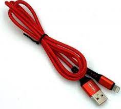 DENMEN DATA CABLE FOR IPHONE D02L RED | cooee.gr