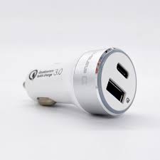 Evelatus Car adapter Qualcomm quick charge 3.0 + TYPE-C 45W QCC03 λευκός | cooee.gr