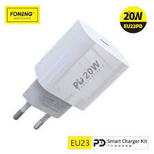 FONENG WALL CHARGER EU23 PD 20W USB-C white | cooee.gr