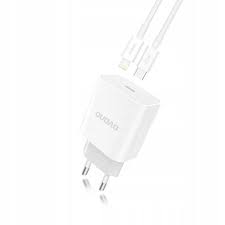 DUDAO QUICK WALL CHARGER USB TYPE C PD 20W +  TYPE C / LIGHTNING CABLE 1M WHITE | cooee.gr