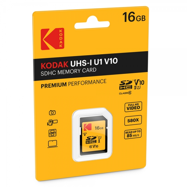 Memory Card microSD KODAK UHS-I U1 PREMIUM PERFORMANCE 16GB CLASS 10 with adapter V10 A1 | cooee.gr